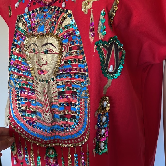 Authentic Egyptian cotton pharaonic traditional dress sequins. Large - Picture 12 of 12